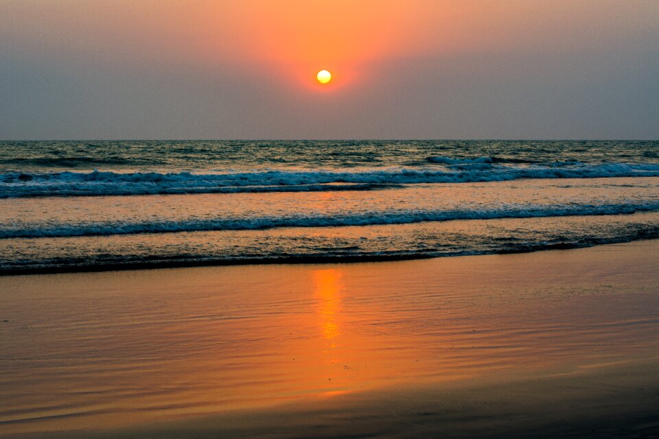 Sea beach sunset water