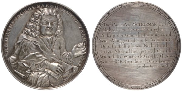 Ter ere van Andries Schoemaker (1660-1735), penningdeskundige, objectnr PA 737