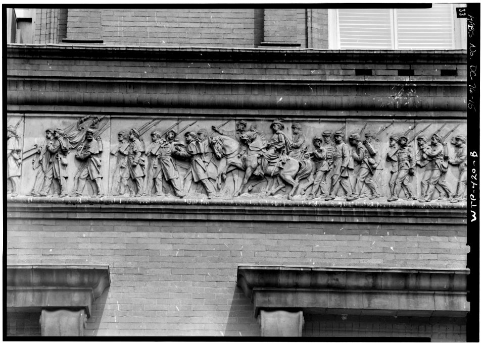 Terra cotta frieze infantry pension building
