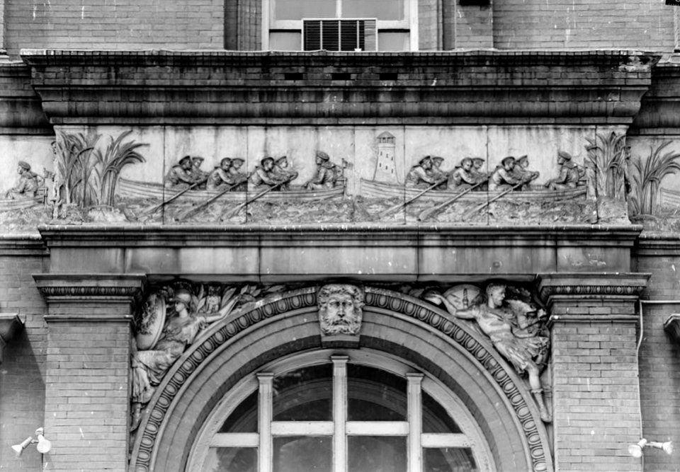 TERRA-COTTA FRIEZE SAILORS IN ROWBOATS - Pension Building