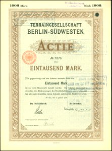 Terraingesellschaft Berlin-Südwest 1906 photo