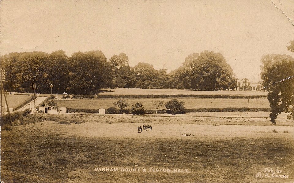 Teston Crossing Halt railway station (postcard)