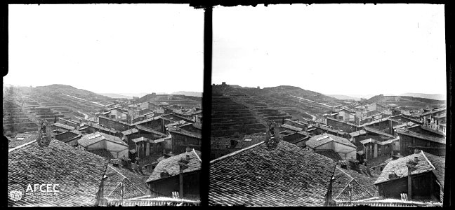 Teulades de Cardona des del campanar i bancals dels afores