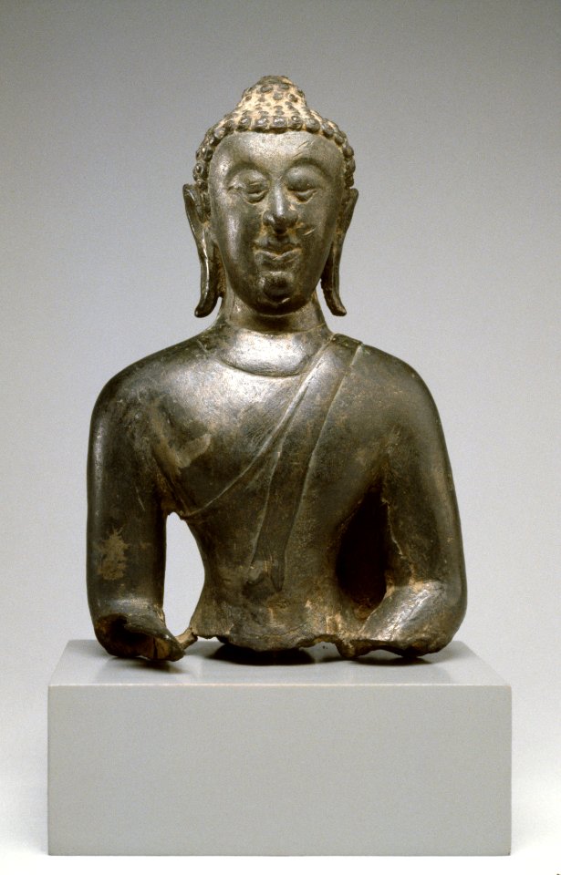 Thai - Head and Upper Body of a Seated Buddha in Maravijaya - Walters 542771