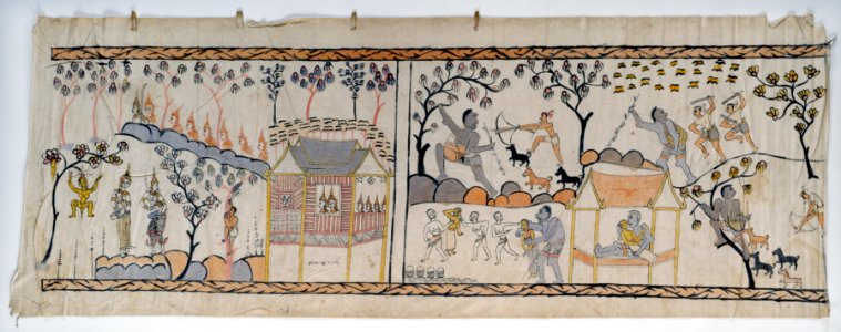 Thai - Narrative Scroll - Vessantara Jataka - Walters 35288
