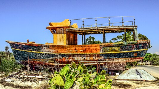 Wooden damaged weathered