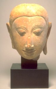 Thai - Head, Probably of a Disciple, in High Relief - Walters 2578
