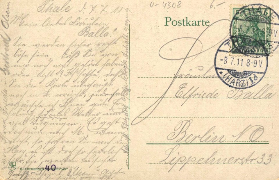 Thale, Sachsen-Anhalt - Stadtansicht und Eingang ins Bodetal (back) (Zeno Ansichtskarten)
