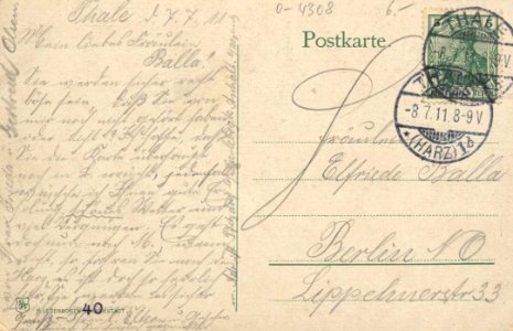 Thale, Sachsen-Anhalt - Stadtansicht und Eingang ins Bodetal (back) (Zeno Ansichtskarten)
