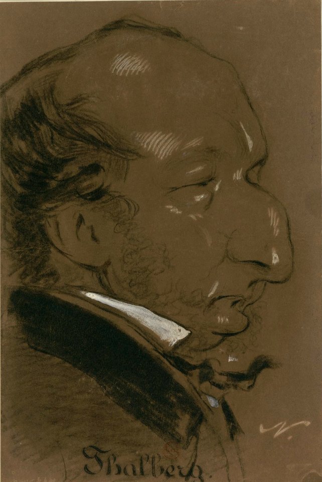 Thalberg (Sigismond) - (caricature, tête de profil, à droite)