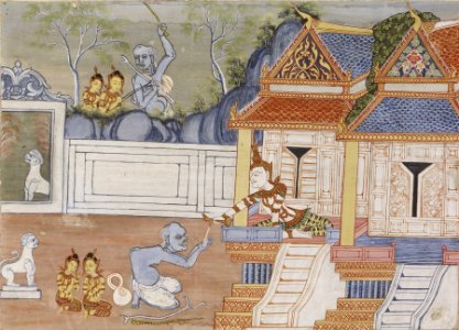 Thai - Vessantara Jataka, Chapter 8 (The Royal Children) - Walters 35246 - A T Front