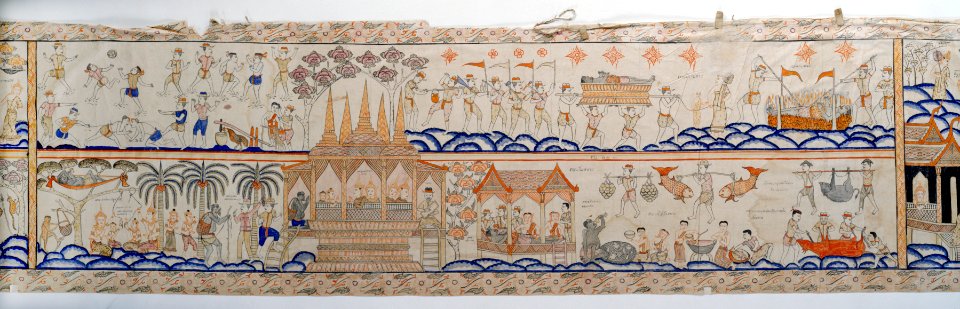 Thai - Vessantara Jataka, Narrative Scroll - Walters 35256 - View F