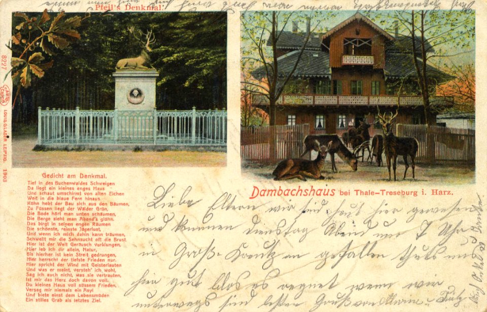 Thale, Sachsen-Anhalt - Pfeils Denkmal (Zeno Ansichtskarten)