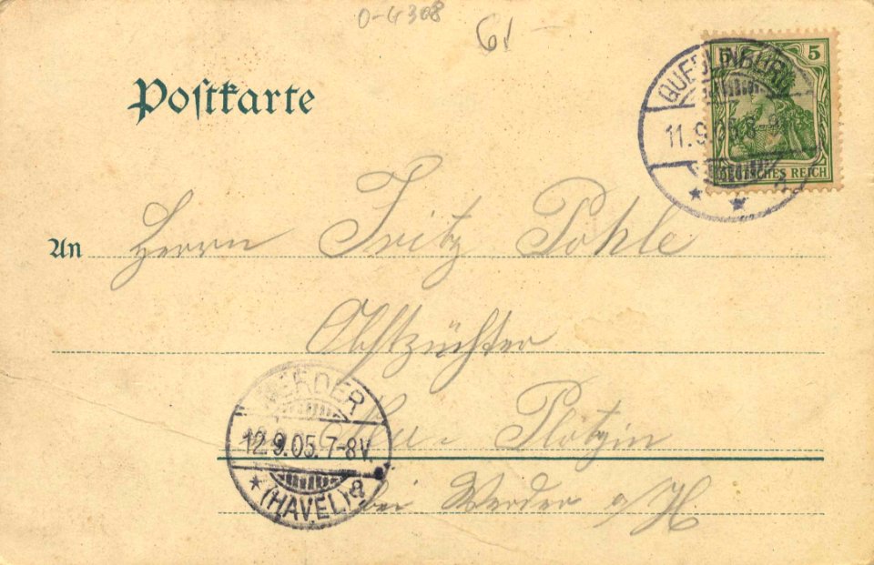 Thale, Sachsen-Anhalt - Pfeils Denkmal (back) (Zeno Ansichtskarten)