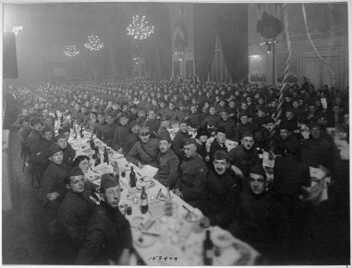 The First Passover Sedar Dinner given by Jewish Welfare Board to men 1919