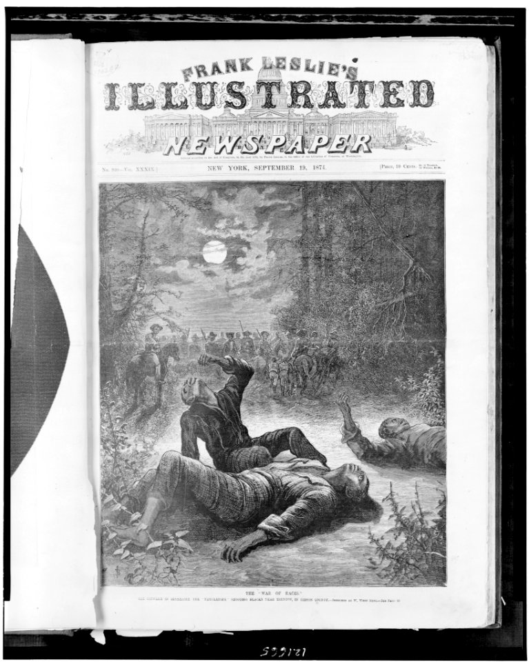 The War of Races-The conflict in Tennessee - the Regulators shooting Blacks near Trenton, in Gibson County - sketched by W. Webb Metz. LCCN98511392