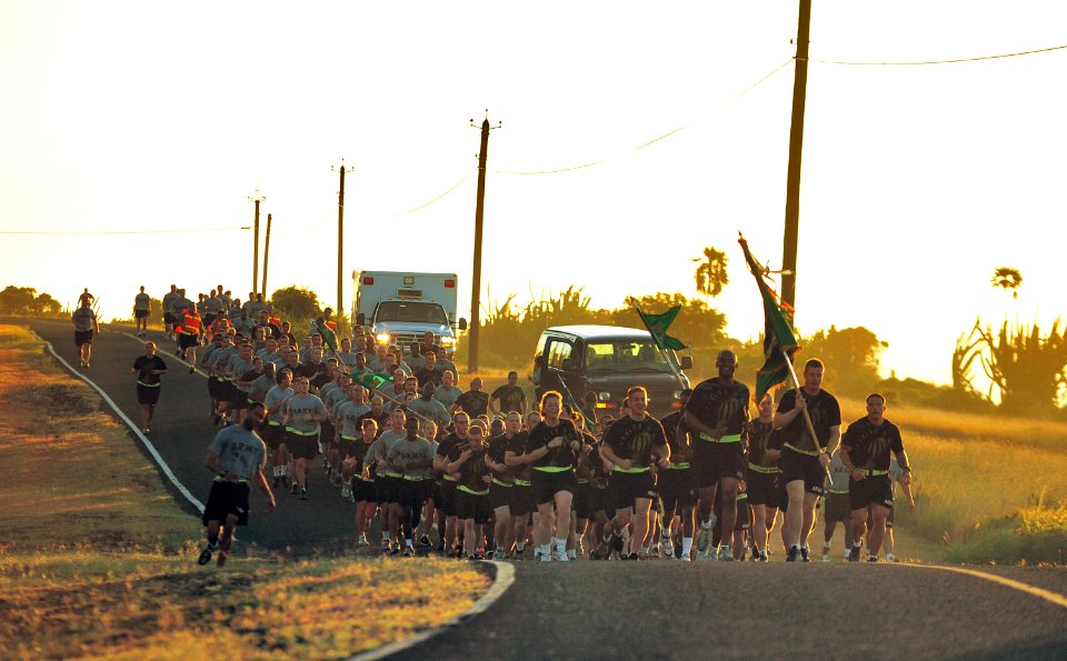 The 525th Military Police Battalion sunrise run 111213-N-RF645-158