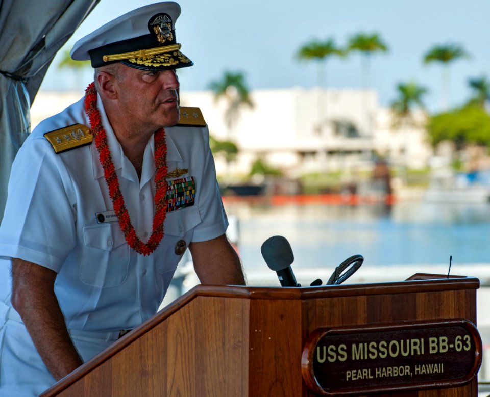 The 69th anniversary of the end of World War II aboard the Battleship Missouri Memorial 140902-N-WF272-072