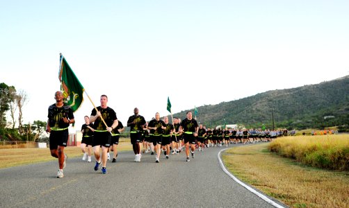 The 525th Military Police Battalion sunrise run 111213-N-RF645-300