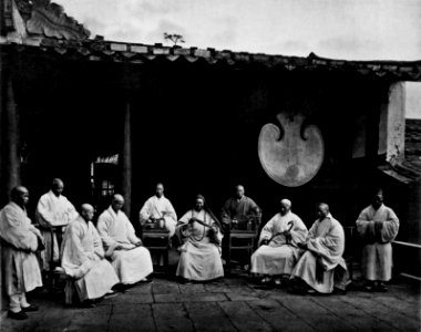 THE ABBOT AND MONKS OF KUSHAN MONASTERY photo