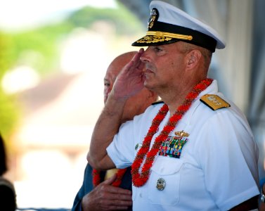 The 69th anniversary of the end of World War II aboard the Battleship Missouri Memorial 140902-N-WF272-022