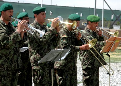 The Afghan National Army band plays the National Anthem of Afghanistan and Turkey (4699903384) photo