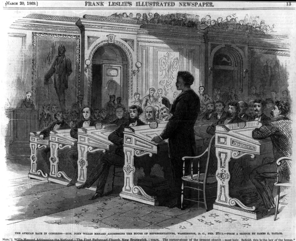 The African race in Congress - Hon. John Willis Menard addressing the House of Representatives, Washington, D.C., Feb. 27th LCCN99614057