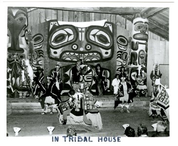 The Alaskan Indian Art Workshop. Port Chilkoot, Alaska, page 35 (Original Caption- In Tribal House) (33421578071)