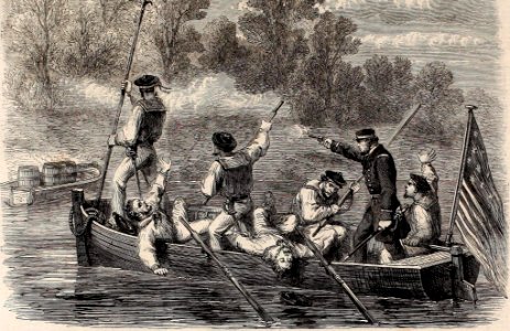 The Civil War in America, Confederates trapping a Boat's Crew of the Potomac Fleet - ILN 1861 (14593804100) (cropped) photo