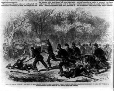 The Civil War in America- the fight at Ball's Bluff, upper Potomac - desperate effort made by the 15th Massachusetts Regiment to clear the woods by a bayonet charge LCCN2002711250