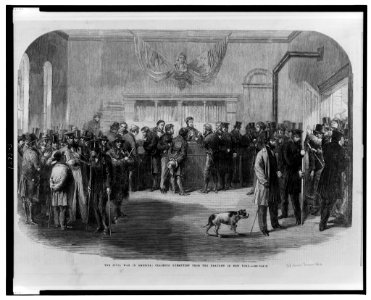 The Civil War in America- claiming exemption from the draught (i.e., draft) in New York LCCN00652753