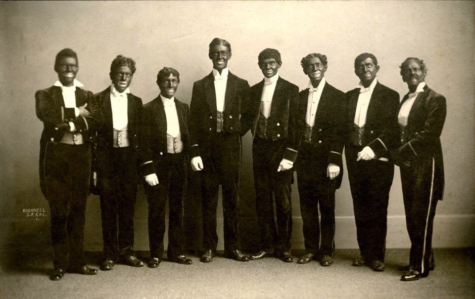 The comedians with W H West's Minstrels (SAYRE 13665)