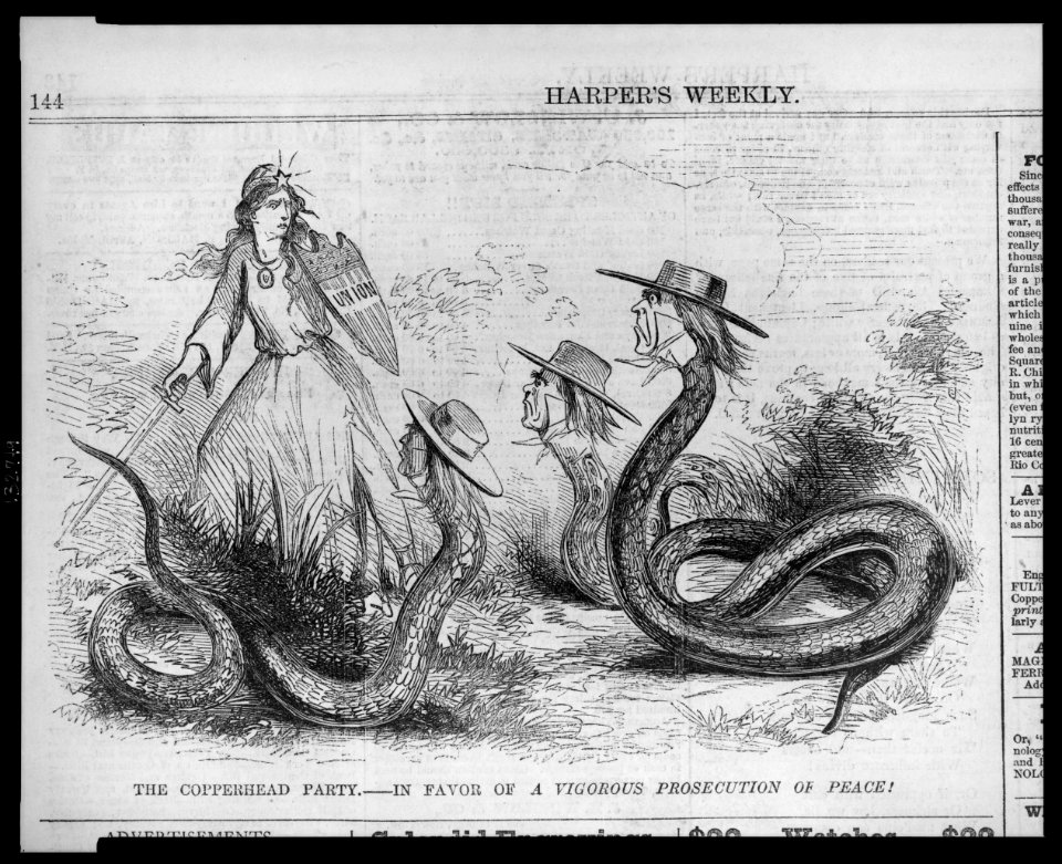 The copperhead party - in favor of a vigorous prosecution of peace! LCCN2003663007