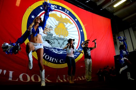 The Dallas Cowboys Cheerleaders entertain Sailors. (8531844436)