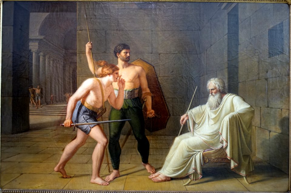 The Death of the Consul Papirius, by Philipp Friedrich Hetsch, 1795, oil on canvas - Germanisches Nationalmuseum - Nuremberg, Germany - DSC03431