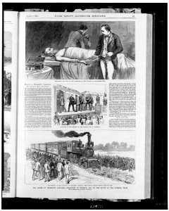 The death of President Garfield - incidents at Elberon and on the route of the funeral train - from sketches by staff artists. LCCN98511303