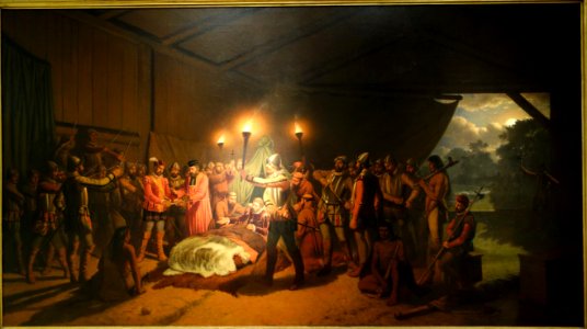 The Death of de Soto by Johann Mengels Culverhouse, 1873, oil on canvas - New Britain Museum of American Art - DSC09154 photo