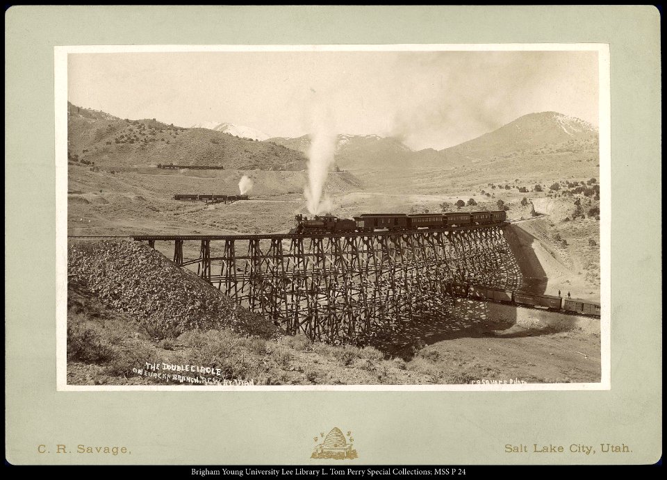 The Double Circle on Eureka Branch R.G.W.Ry. (Rio Grande Western Railway), Utah C.R. Savage, Photo.