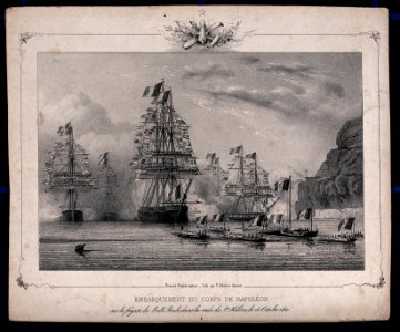 The embarkment of the ship containing the body of Napoleon Bonaparte from St Helena