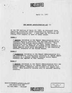 The Export Administration Act - NARA - 198236