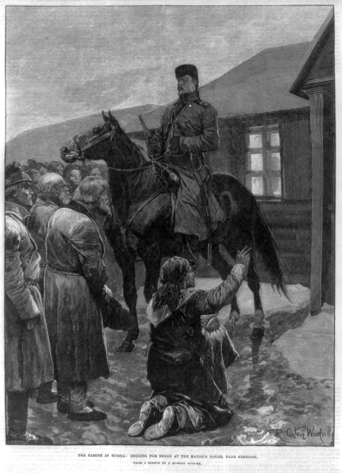 The famine in Russia (1892)- begging for bread at the mayor's house, near Simbirsk LCCN2007681694