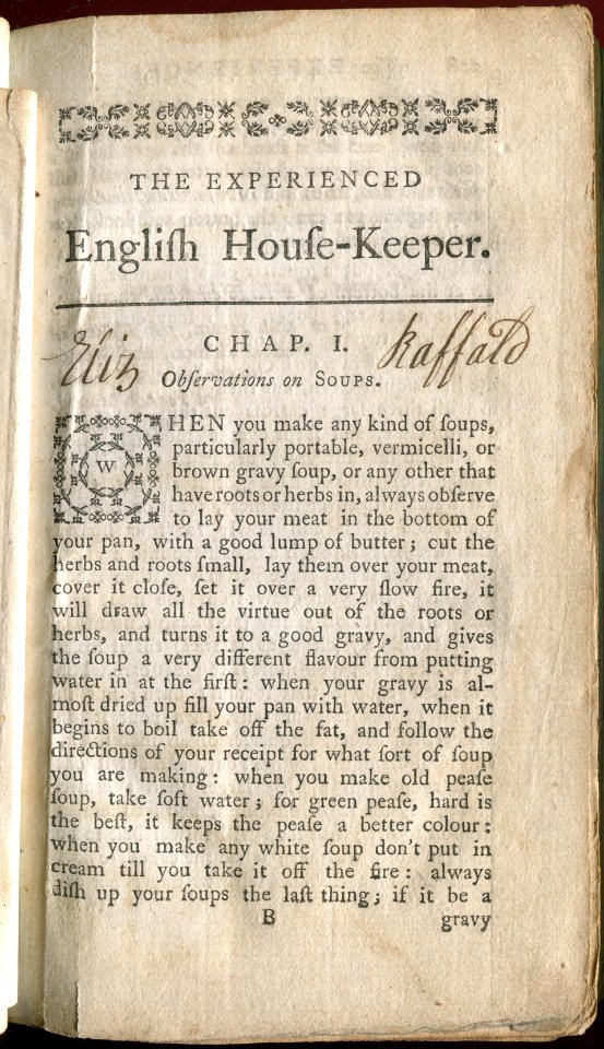 The Experienced English Housekeeper Elizabeth Raffald Signature Page 1775