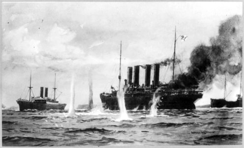 The fight between the KAISER WILHELM DER GROSSE and the HIGHFLYER on Aug. 26 LCCN2004671800