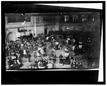 The floor of the New York Stock Exchange, secretly shot with a camera hidden in the photographer's sleeve LCCN2006685057