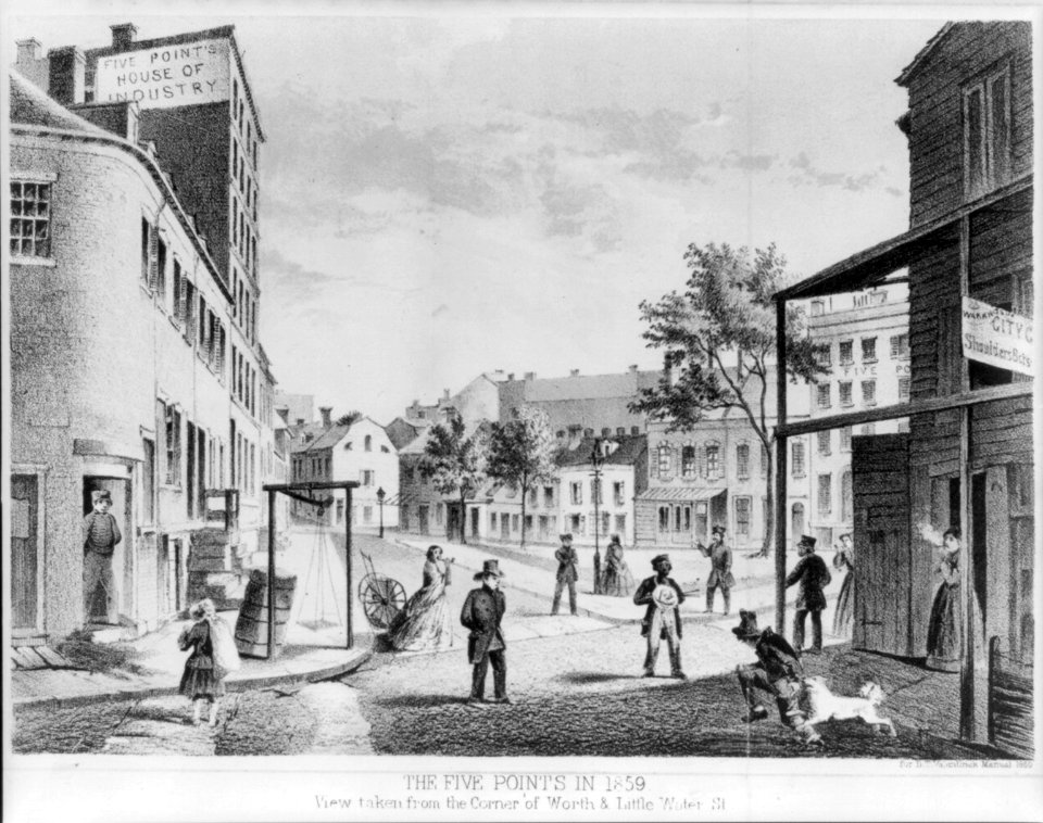 The Five Points in 1859. View taken from the corner of Worth & Little Water St. LCCN2006677419