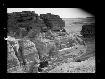 The fourth pyramid of Gizeh, etc. (recently discovered) showing remains of smooth glacis on north side LOC matpc.15597