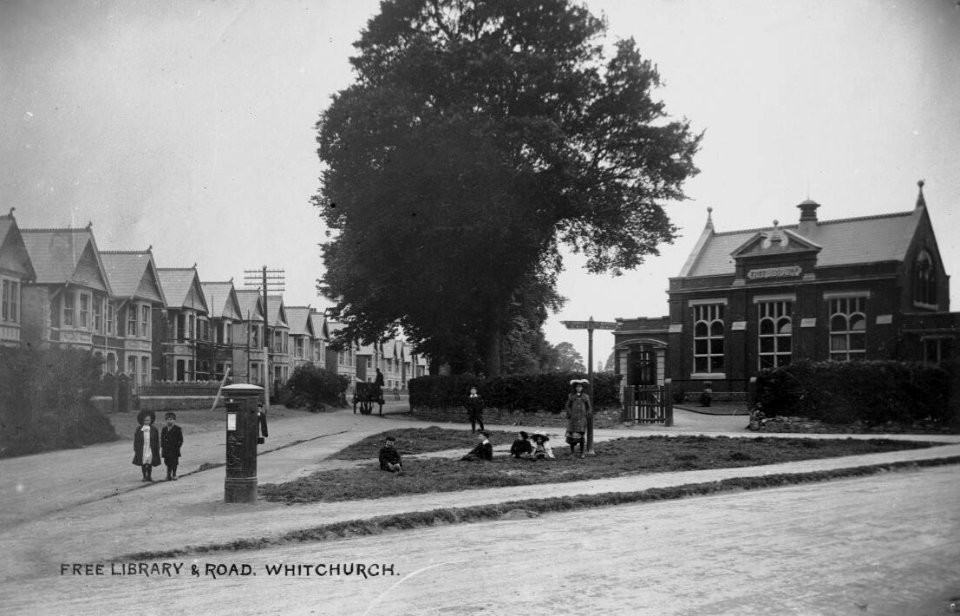 The Free Library & Road, Whitchurch (4785961)