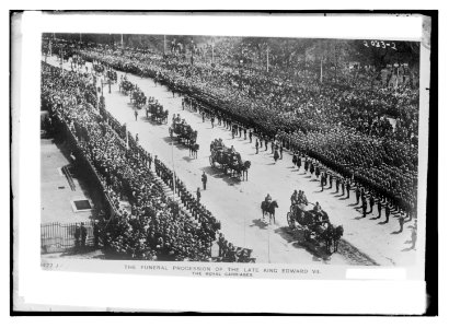 The funeral procession of the Late King Edward VII. the royal carriages. LCCN2014688207