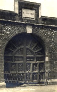 The gates of The Oracle workhouse, Reading, c. 1910 photo