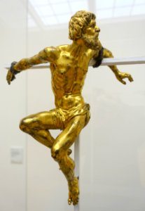 The Good and Bad Thief from the Crucifixion of Chriast, 1 of 2, by Georg Petel, c. 1625-1626, gilt bronze - Bode-Museum - DSC03059 photo